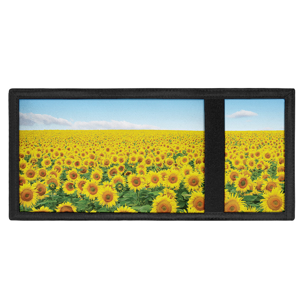 Sunflower Field Print Trifold Wallet