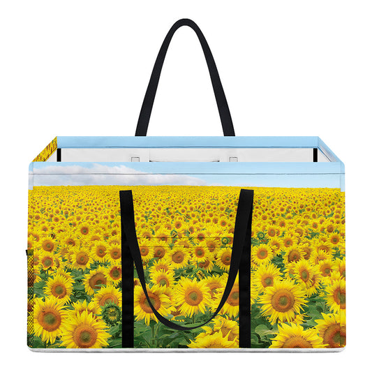 Sunflower Field Print Utility Tote Bag