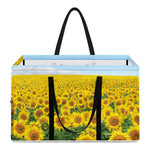 Sunflower Field Print Utility Tote Bag