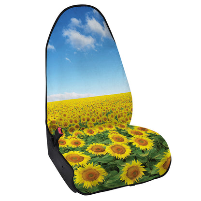 Sunflower Field Print Waterproof Car Seat Cover