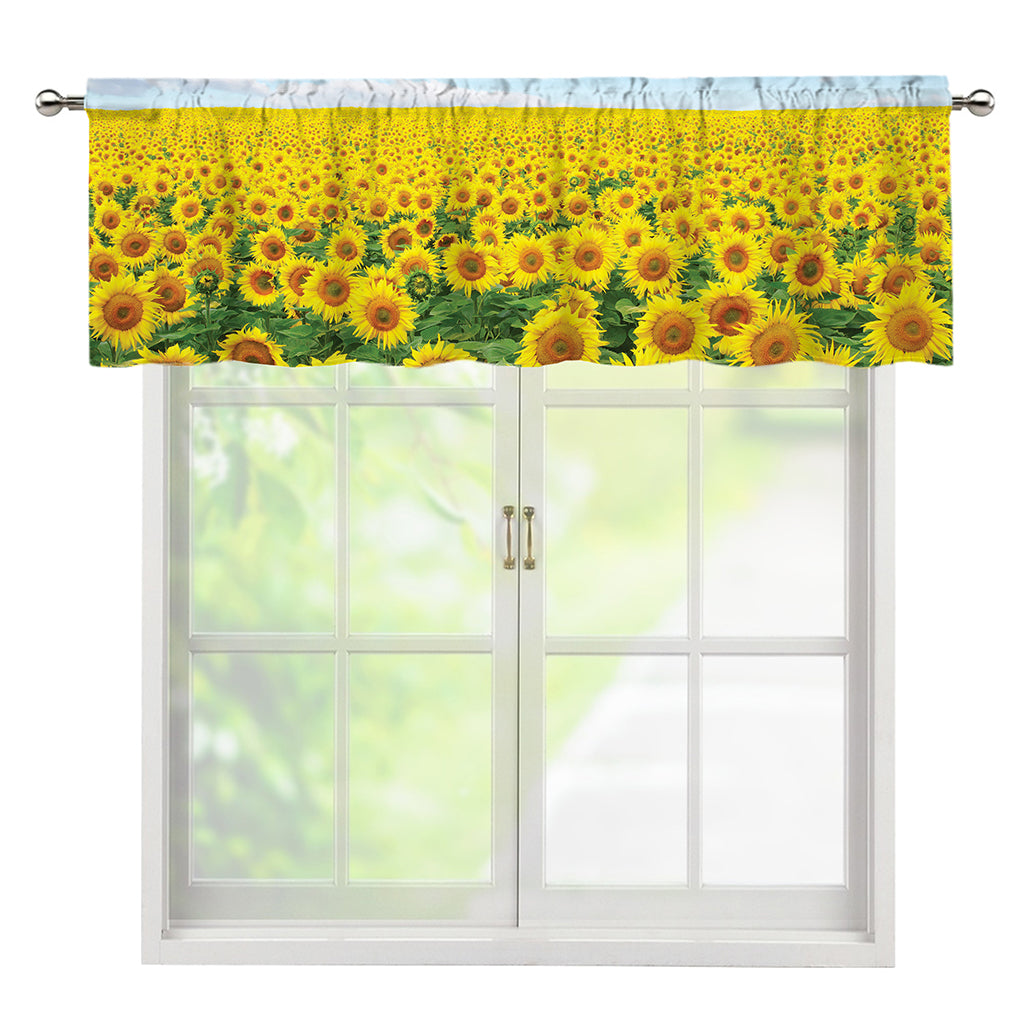 Sunflower Field Print Window Valance