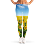 Sunflower Field Print Women's Leggings