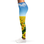 Sunflower Field Print Women's Leggings