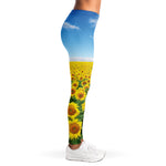 Sunflower Field Print Women's Leggings