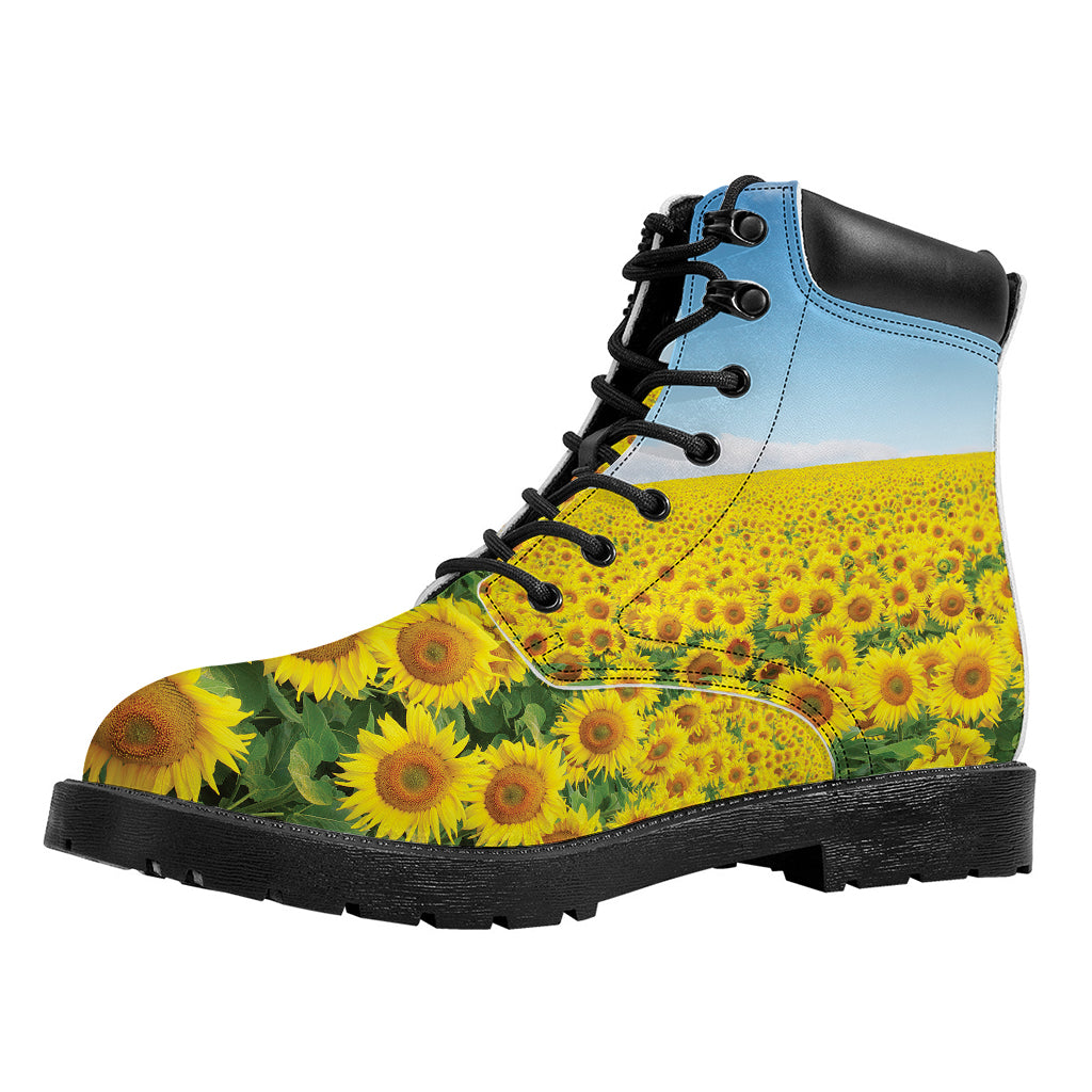 Sunflower Field Print Work Boots