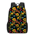 Sunflower Floral Pattern Print 17 Inch Backpack