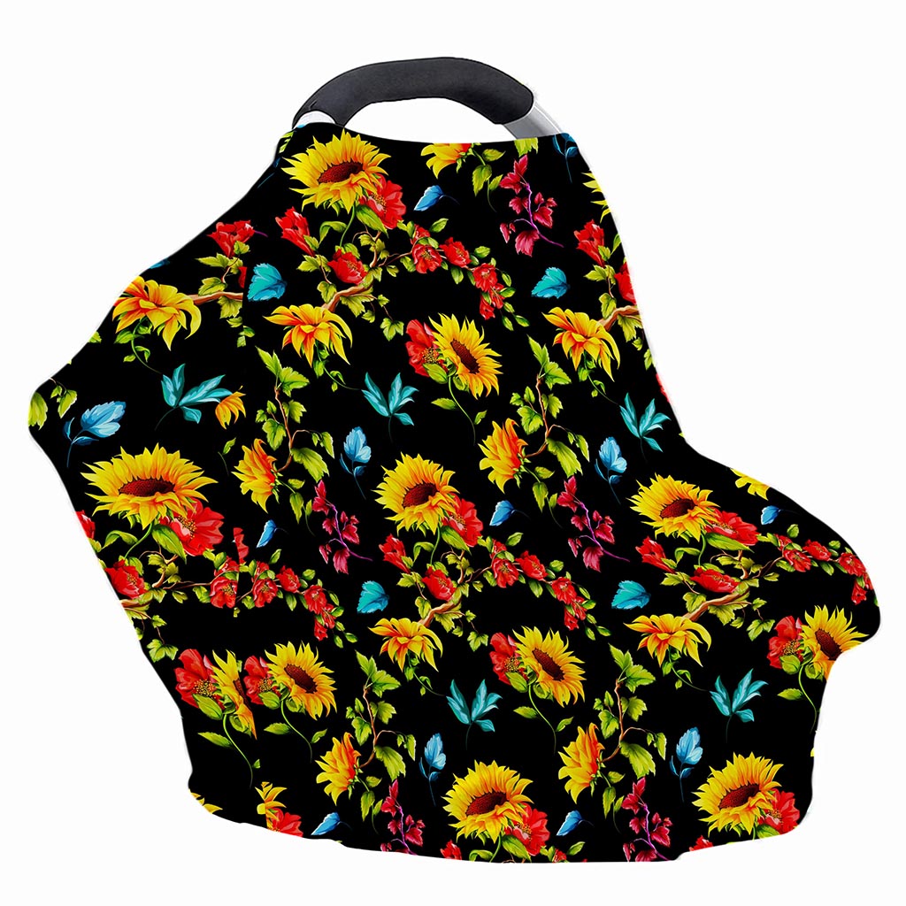 Sunflower Floral Pattern Print Baby Seat Cover