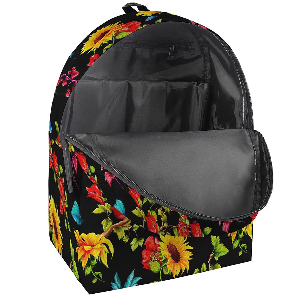 Sunflower Floral Pattern Print Backpack