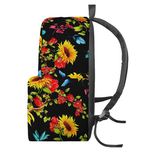 Sunflower Floral Pattern Print Backpack