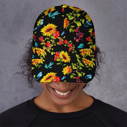 Sunflower Floral Pattern Print Baseball Cap
