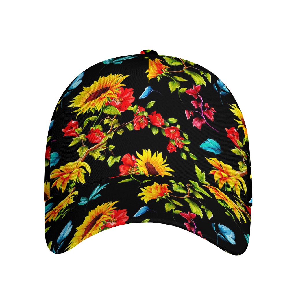 Sunflower Floral Pattern Print Baseball Cap