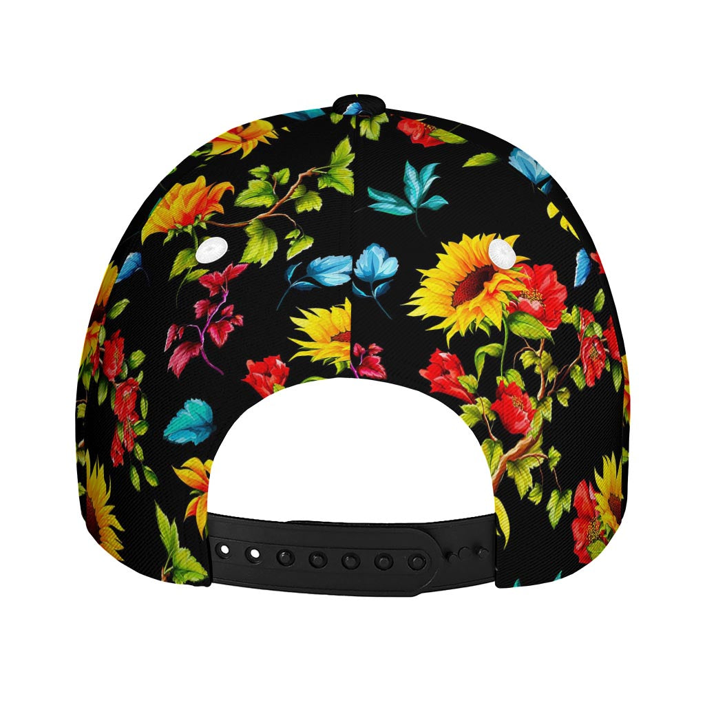 Sunflower Floral Pattern Print Baseball Cap