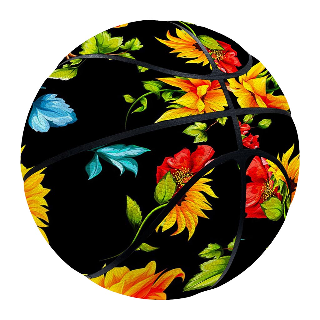 Sunflower Floral Pattern Print Basketball