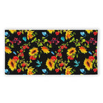 Sunflower Floral Pattern Print Beach Towel