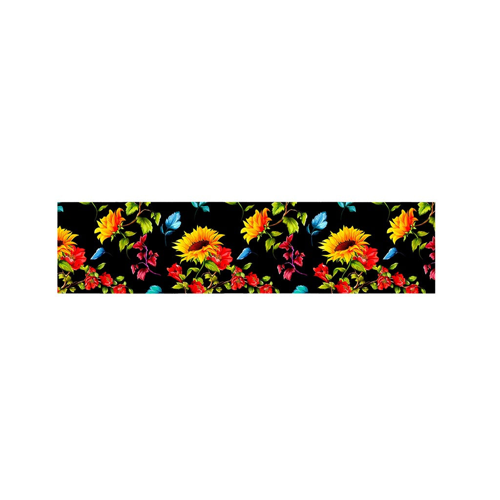 Sunflower Floral Pattern Print Bed Runner