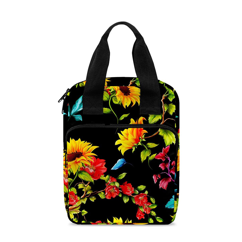 Sunflower Floral Pattern Print Bible Tote Bag