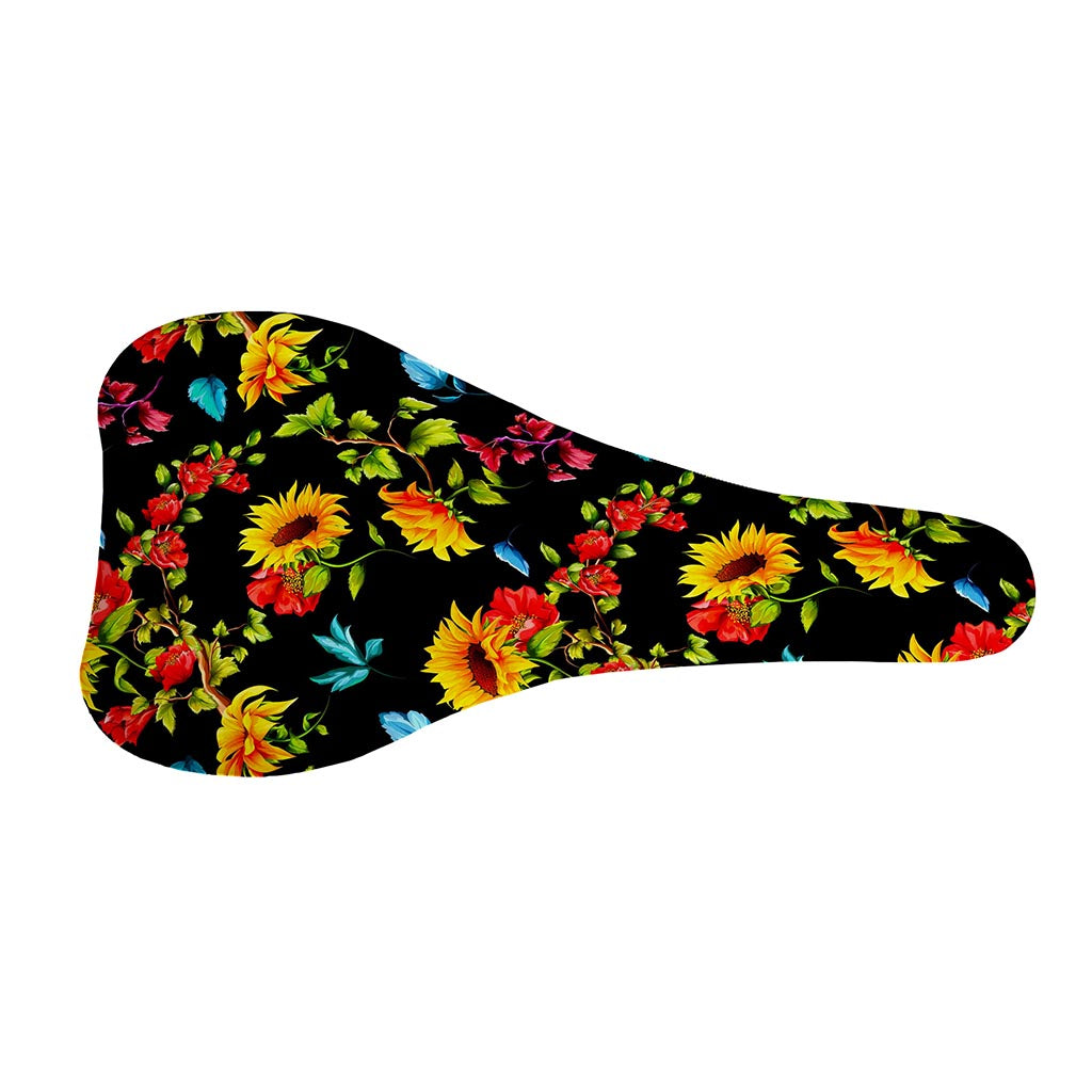 Sunflower Floral Pattern Print Bicycle Seat Cover