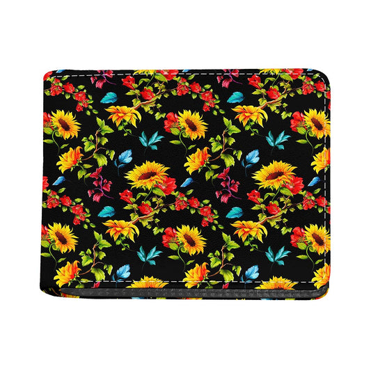 Sunflower Floral Pattern Print Bifold Wallet