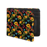 Sunflower Floral Pattern Print Bifold Wallet