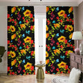 Sunflower Floral Pattern Print Dimout Pencil Pleat Curtains