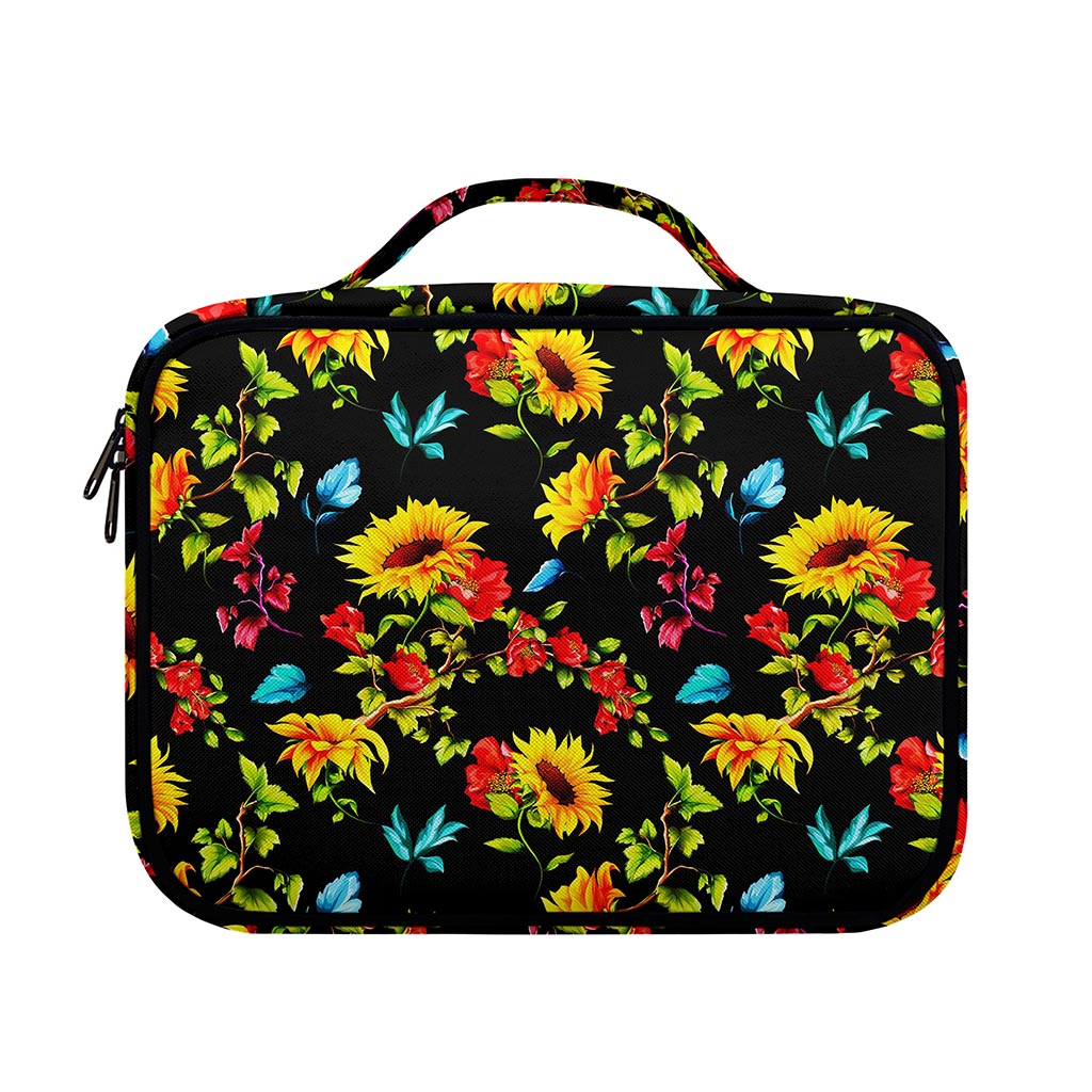 Sunflower Floral Pattern Print Briefcase Bible Bag