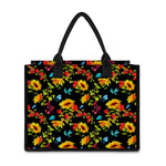 Sunflower Floral Pattern Print Canvas Tote Bag