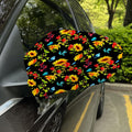 Sunflower Floral Pattern Print Car Side Mirror Covers