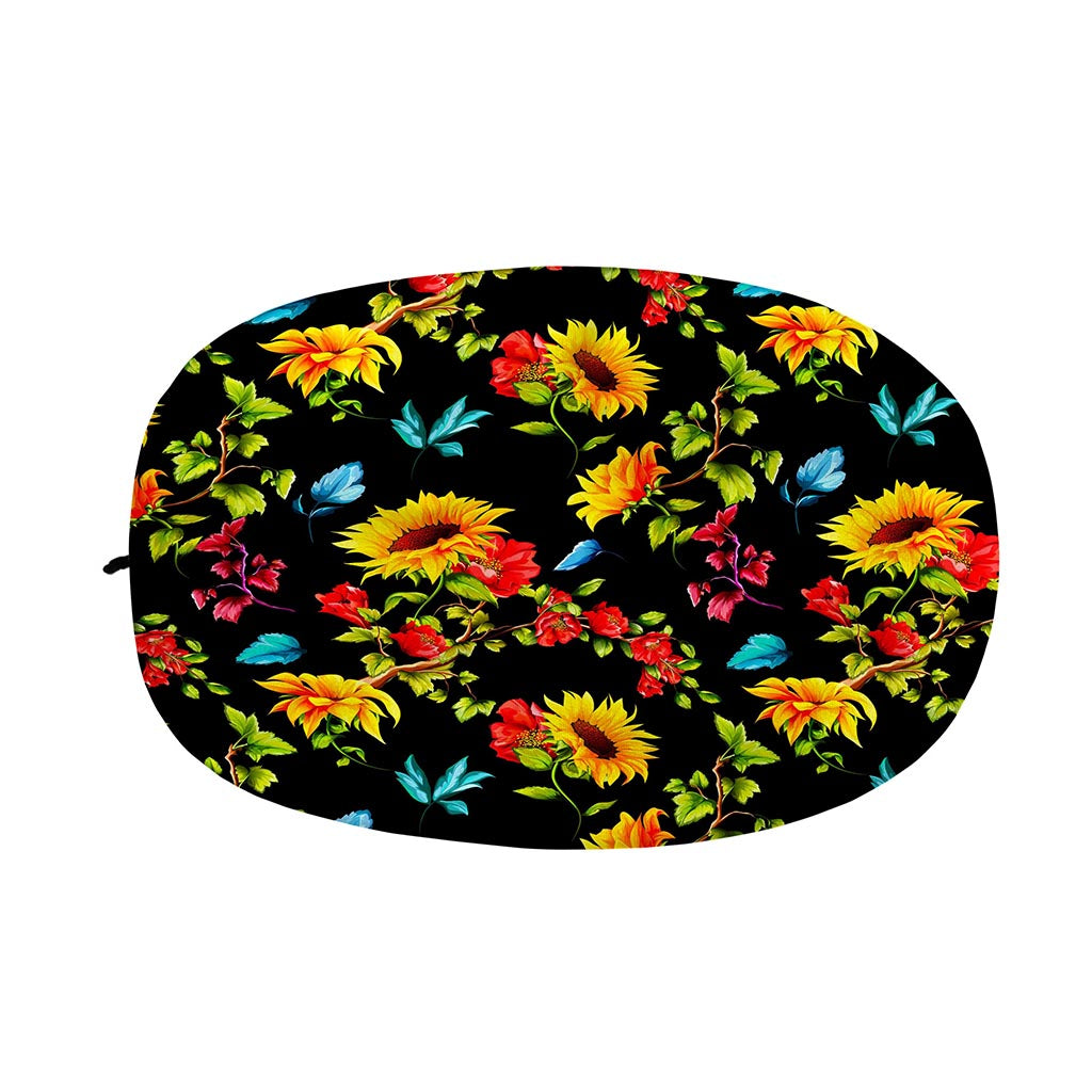 Sunflower Floral Pattern Print Car Side Mirror Covers