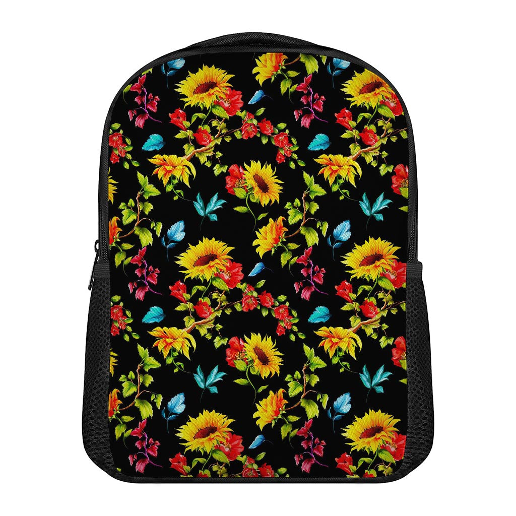 Sunflower Floral Pattern Print Casual Backpack