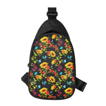 Sunflower Floral Pattern Print Chest Bag