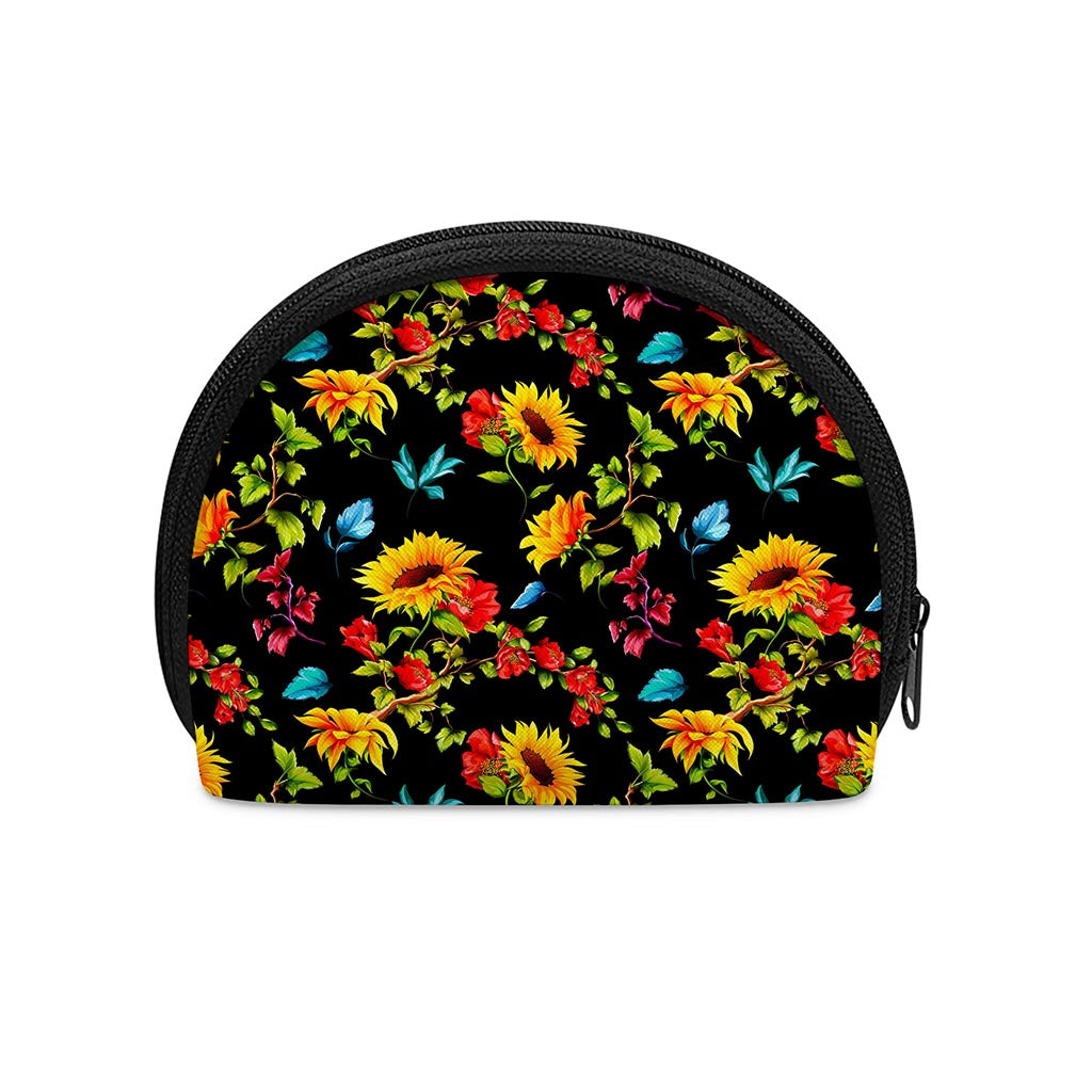 Sunflower Floral Pattern Print Coin Purse