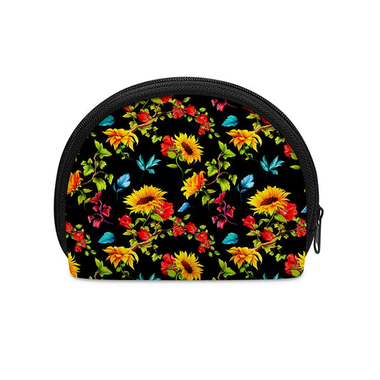 Sunflower Floral Pattern Print Coin Purse