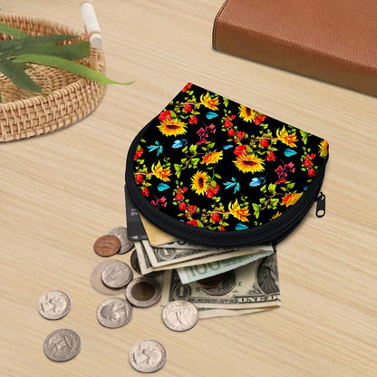 Sunflower Floral Pattern Print Coin Purse