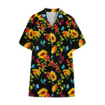 Sunflower Floral Pattern Print Cotton Hawaiian Shirt