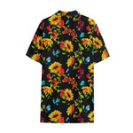 Sunflower Floral Pattern Print Cotton Hawaiian Shirt