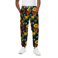 Sunflower Floral Pattern Print Cotton Sweatpants