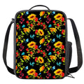 Sunflower Floral Pattern Print Crossbody Lunch Bag
