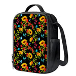 Sunflower Floral Pattern Print Crossbody Lunch Bag