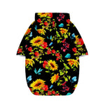 Sunflower Floral Pattern Print Dog Zip Up Hoodie