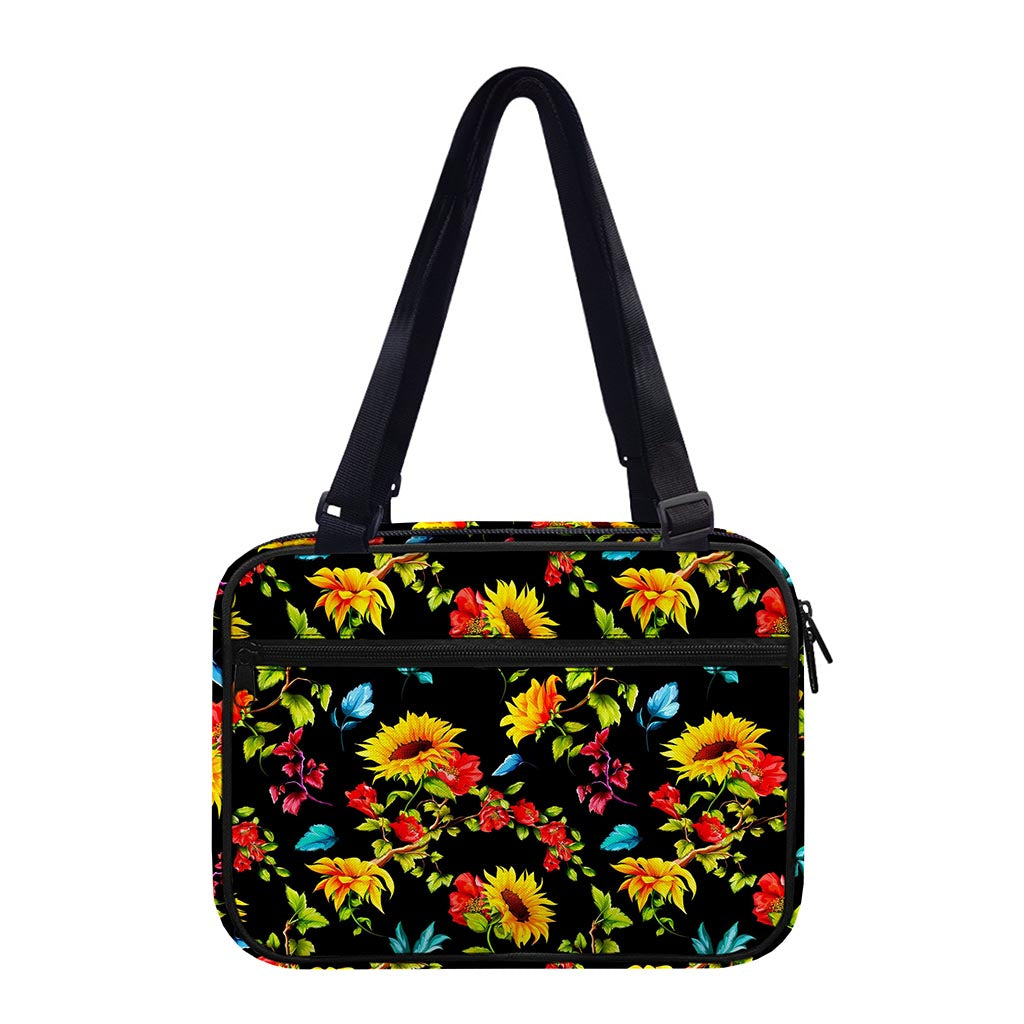 Sunflower Floral Pattern Print Double Strap Bible Bag