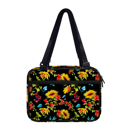 Sunflower Floral Pattern Print Double Strap Bible Bag