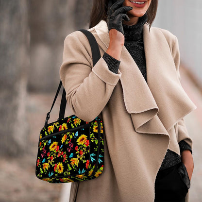 Sunflower Floral Pattern Print Double Strap Bible Bag