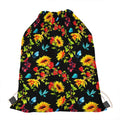 Sunflower Floral Pattern Print Drawstring Bag