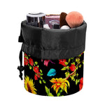 Sunflower Floral Pattern Print Drawstring Makeup Bag