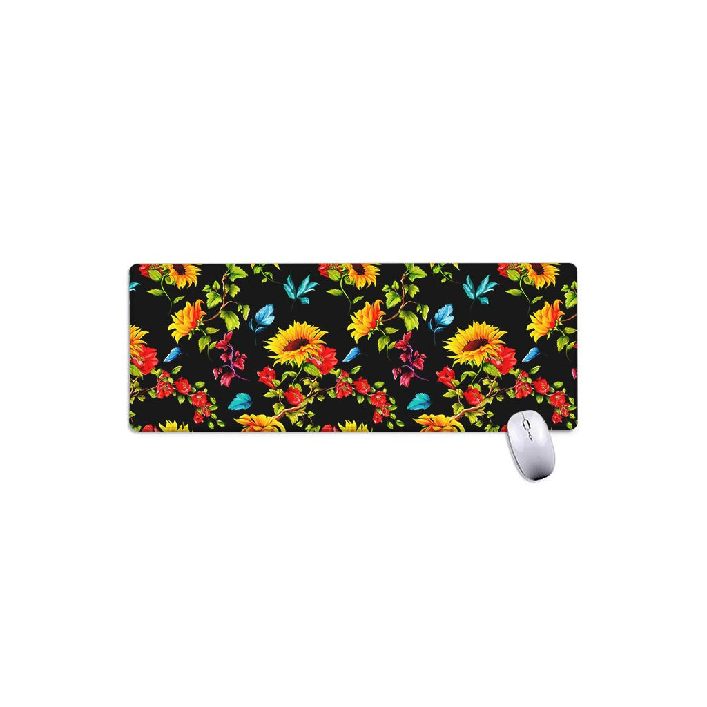 Sunflower Floral Pattern Print Extended Mouse Pad