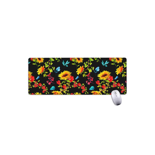 Sunflower Floral Pattern Print Extended Mouse Pad