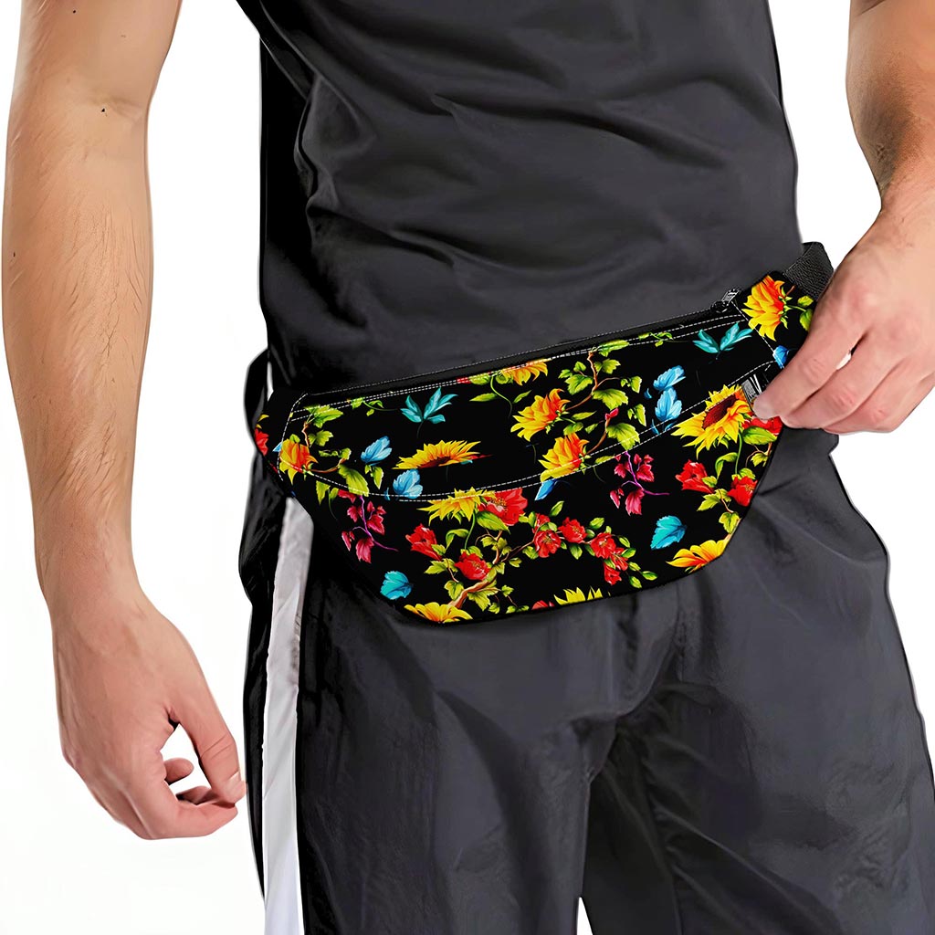 Sunflower Floral Pattern Print Fanny Pack