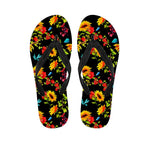 Sunflower Floral Pattern Print Flip Flops