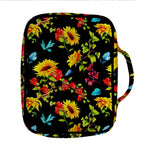 Sunflower Floral Pattern Print Front Pocket Bible Bag