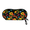 Sunflower Floral Pattern Print Glasses Case